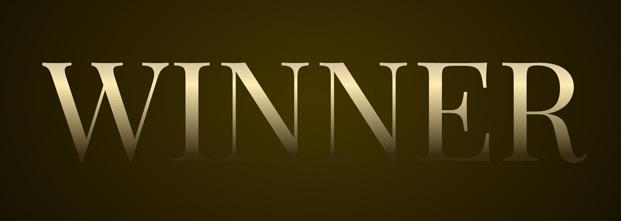 Interim gold text effect with gradient clipped to the text